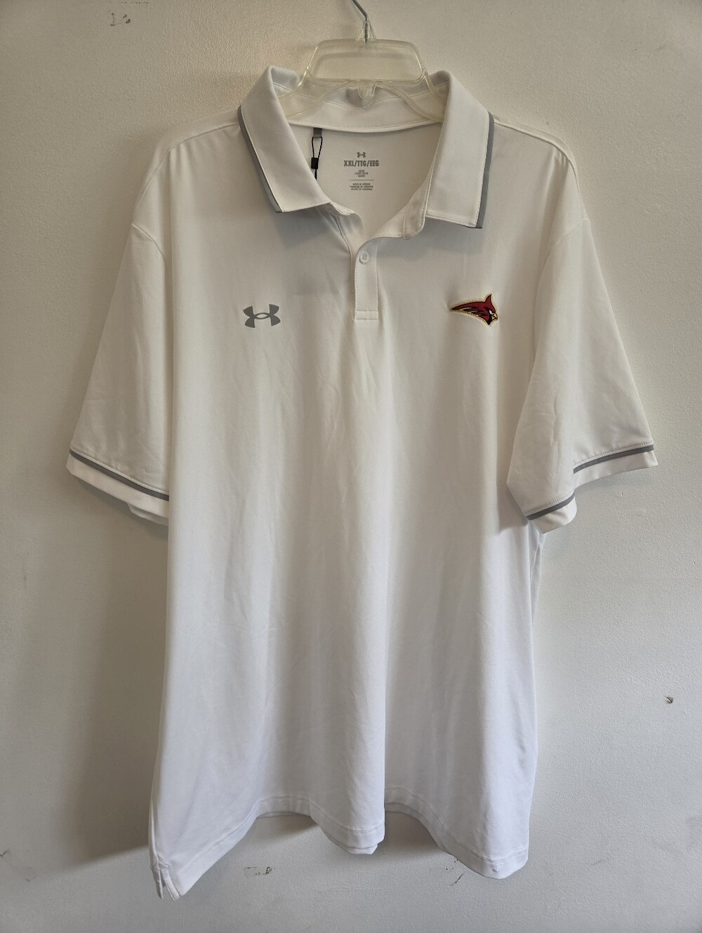 Under Armour  ARIZONA Cardinal's White Polo with Gray Trim